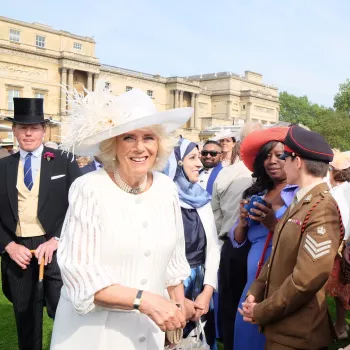 Her Majesty The Queen Consort attending a Garden Party at Buckingham Palace